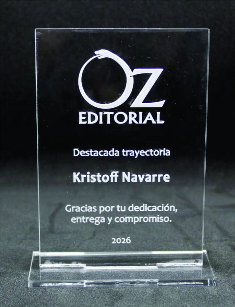 Galvano de acrílico transparente con logo a color